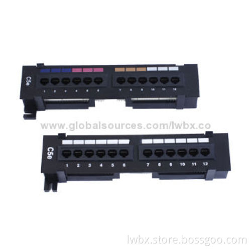 12-port 10" Krone&110 dual IDC wall mountable cat5e/6 patch panel